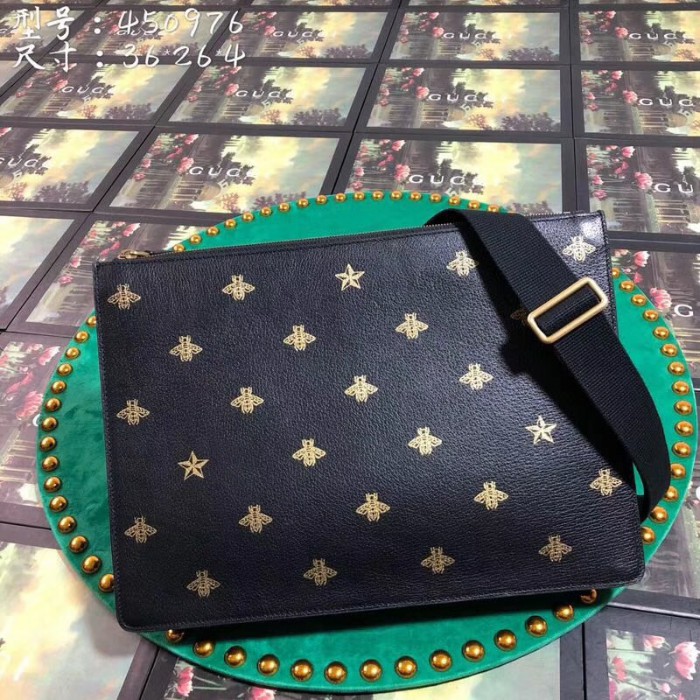 Gucci Bee Star leather messenger-450976-GU50727